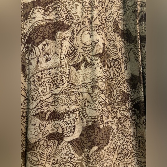 Vintage The Limited Womens Rayon High Waisted Wide Leg Tan Brown Pattern Pants M - Picture 2 of 11